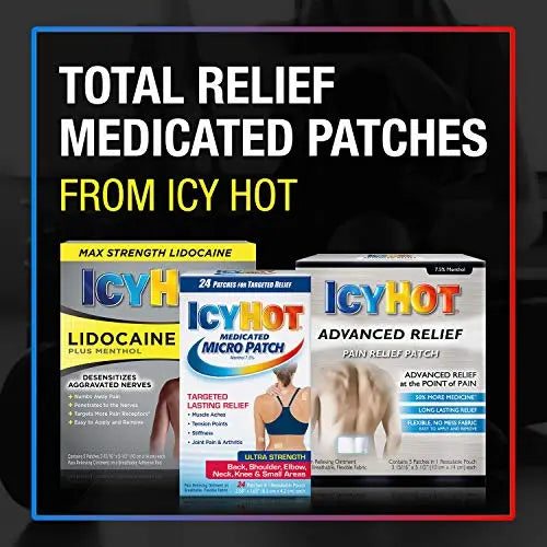 Icy Hot Original Pain Relief Patch, Large Size Comfortable Fabric Patches with Menthol 5%, Ice and Heat Contrast Therapy for Backaches, Joints, Muscle Strains and Arthritis, 5 ct. Icy Hot uk supplements