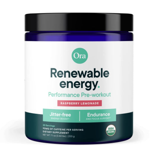 Ora Organic Natural Pre Workout Powder - Raspberry Lemonade Flavor- Provides Jitter Free Energy, Focus, Hydration, & Endurance - Vegan, Certified Organic, Soy, Dairy, & Gluten Free, 20 Servings Ora OrganicUS supplements