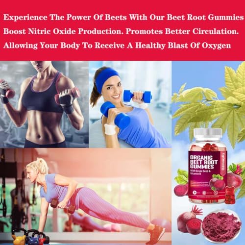 Organic Beet Root Gummies 1500mg for Men Women Beet Root for Athletic, Performance Edmmyliy Au supplements