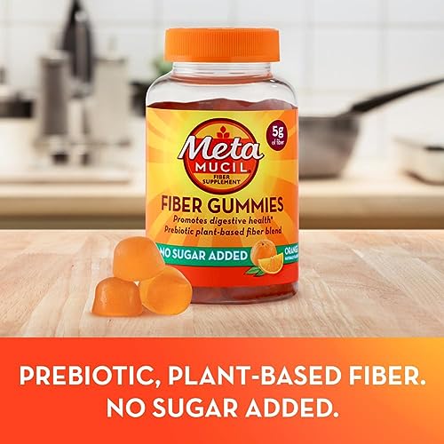Metamucil Fiber Supplement Gummies, Sugar Free Orange Flavor, 5g Prebiotic Plant Based Metamucil Au supplements
