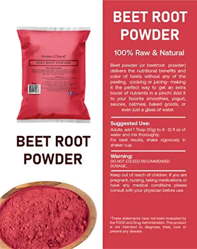 Beet Root Powder 8 oz. by Aroma Depot Raw & Non-GMO I Vegan & Gluten Free I Nitric Aroma Depot uk supplements