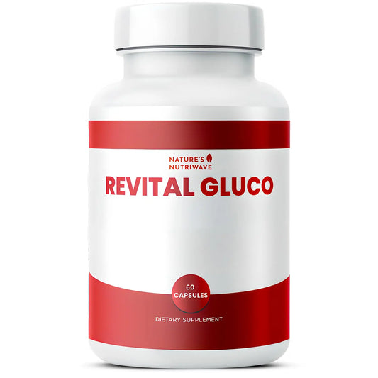 Revital Gluco – Daily Supplement with Vitamin C, Vitamin E, Magnesium, Biotin, Zinc & 10+ Botanical Ingredients – Made in USA, Non-GMO, Stimulant-Free Formula – 60 Caps (30 Servings), 1 Month Supply Nature’s NutriWaveAU supplements