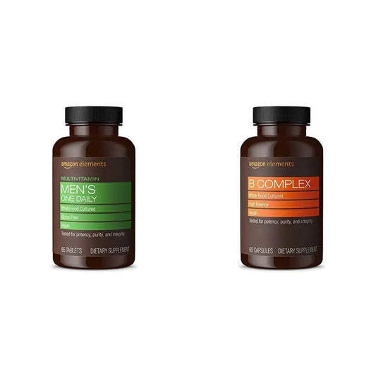 Amazon Elements Men's One Daily Multivitamin (65 Tablets) and Amazon Elements B Complex (65 Capsules) Amazon ElementsAU supplements