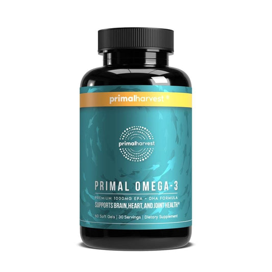 Primal Harvest Omega 3 Fish Oil Supplements, 30 Servings Soft Gels Capsules w/ 1000mg EPA + DHA Supplements Primal HarvestAU supplements