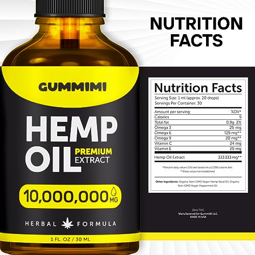 GummiMi Оrganic Hеmp Oil 10 000 000 mg - Natural Drops - Rich in Vitamins B, C, E GummiMi Au supplements