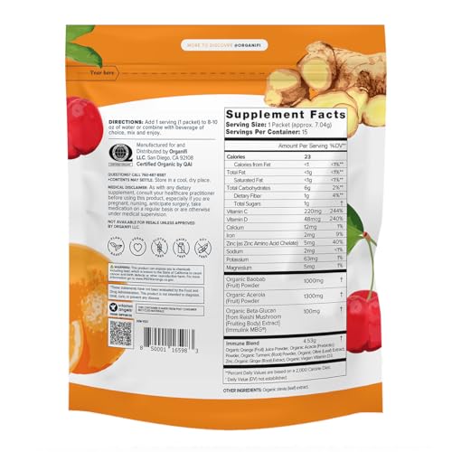 Organifi Immunity - Organic Superfood Immunity Support - 15 Single Serve Packets Organifi Au supplements