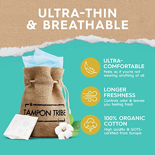 Tampon Tribe - Organic Cotton Pads with Wings for Women, Chemical-Free Breathable Sanitary Pads Tampon Tribe Au supplements