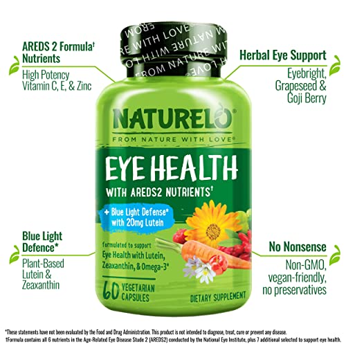 NATURELO Eye Vitamins - AREDS 2 Formula Nutrients with Lutein, Zeaxan NATURELO Au supplements