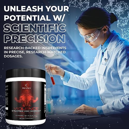 VIOLENCE Stim Free Pre Workout Powder by REVSCI, Precision Dosed Non Stim Preworkout Revolution Science Au supplements