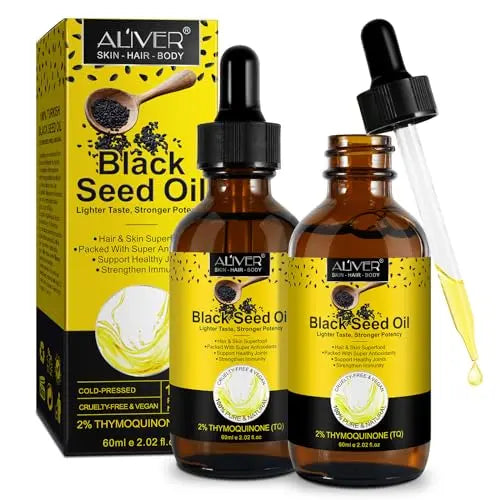 2 Pack Black Seed Oil, Organic Cold Pressed Unrefined Black Seed Oil, Pure Natural Black BDBFZCFPAU supplements