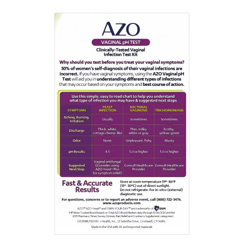 AZO Vaginal pH Test Kit, Clinically-Tested Vaginal Infection Test Kit, Fast & Accurate Results AZO Au supplements