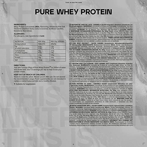 Bulk Pure Whey Protein Powder Shake, Salted Caramel, 500 g, Packaging May Vary Bulk Au supplements