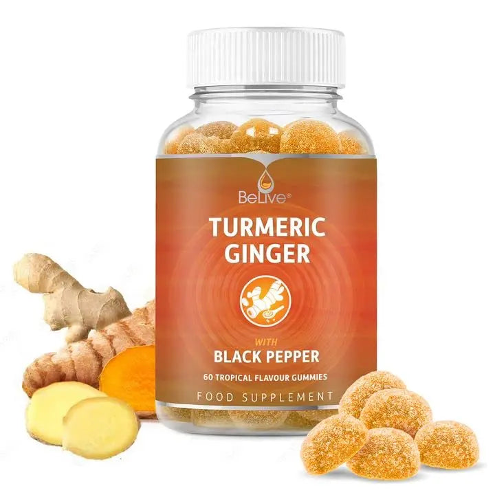 BeLive Turmeric Curcumin with Black Pepper & Ginger - Turmeric and Ginger Supplement BeLive uk supplements