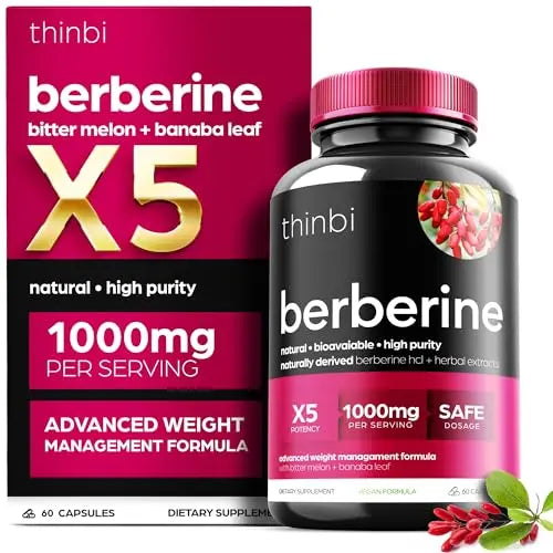 1000mg Berberine Supplement Capsules with Bitter Melon and Banaba Leaf - 30 Servings Artnaturals StoreAU supplements