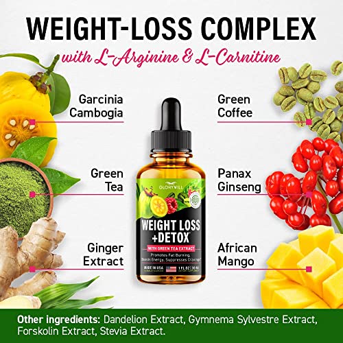 Weight Loss Drops Natural Detox Made in USA - Diet Drops for Fat Loss - Effective Appetite FQQF Au supplements