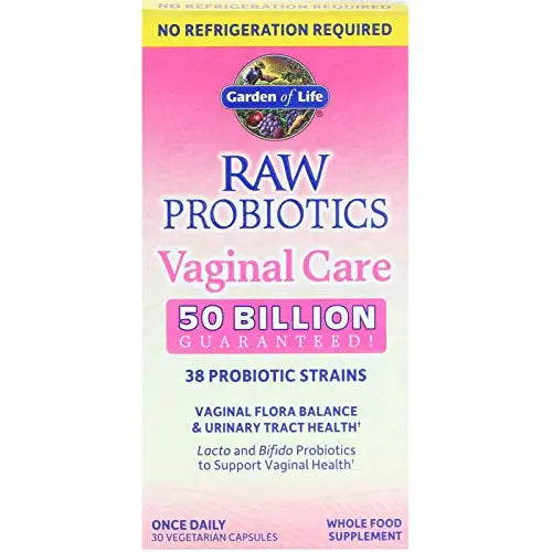 Raw Probiotics Vaginal Care, 30 Vegetarian Capsules - Garden of Life, promote yeast balance Garden of LifeAU supplements