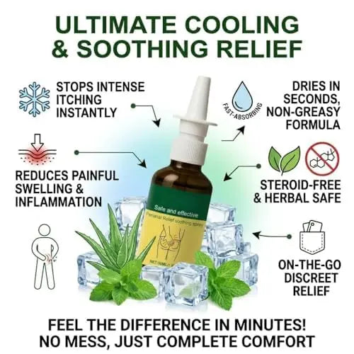 Herbal Hemorrhoid Relief Spray - Fast Acting Relief for Anal Swelling, Itching & Pain, Soothing Perianal Nursing Spray for Discomfort, Natural Plant-Based Formula, 30ML / 1 FL.OZ Aus Healthcare uk supplements