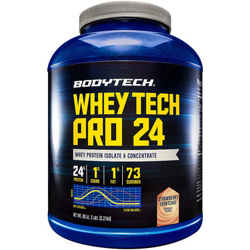 BODYTECH Whey Tech Pro 24 Protein Powder - Protein Enzyme Blend with BCAA's to Fuel BODYTECH Au supplements
