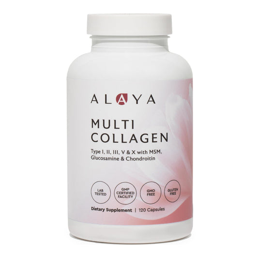 Alaya Naturals Hydrolyzed Multi Collagen Peptides Protein Capsules - Type I, II, III, V, X Grass-Fed Bovine, Chicken, Marine Collagen Supplement with MSM Alaya NaturalsUS supplements