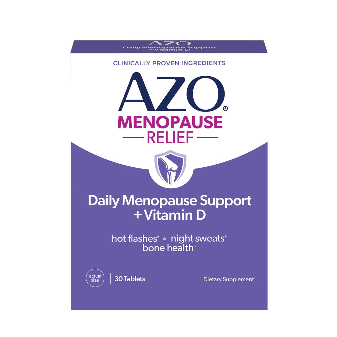 AZO® Daily Menopause Relief + Vitamin D to Support Strong Bones, Menopause Supplements for Women, Reduces Hot Flashes and Night Sweats* - 30 Count AZO uk supplements