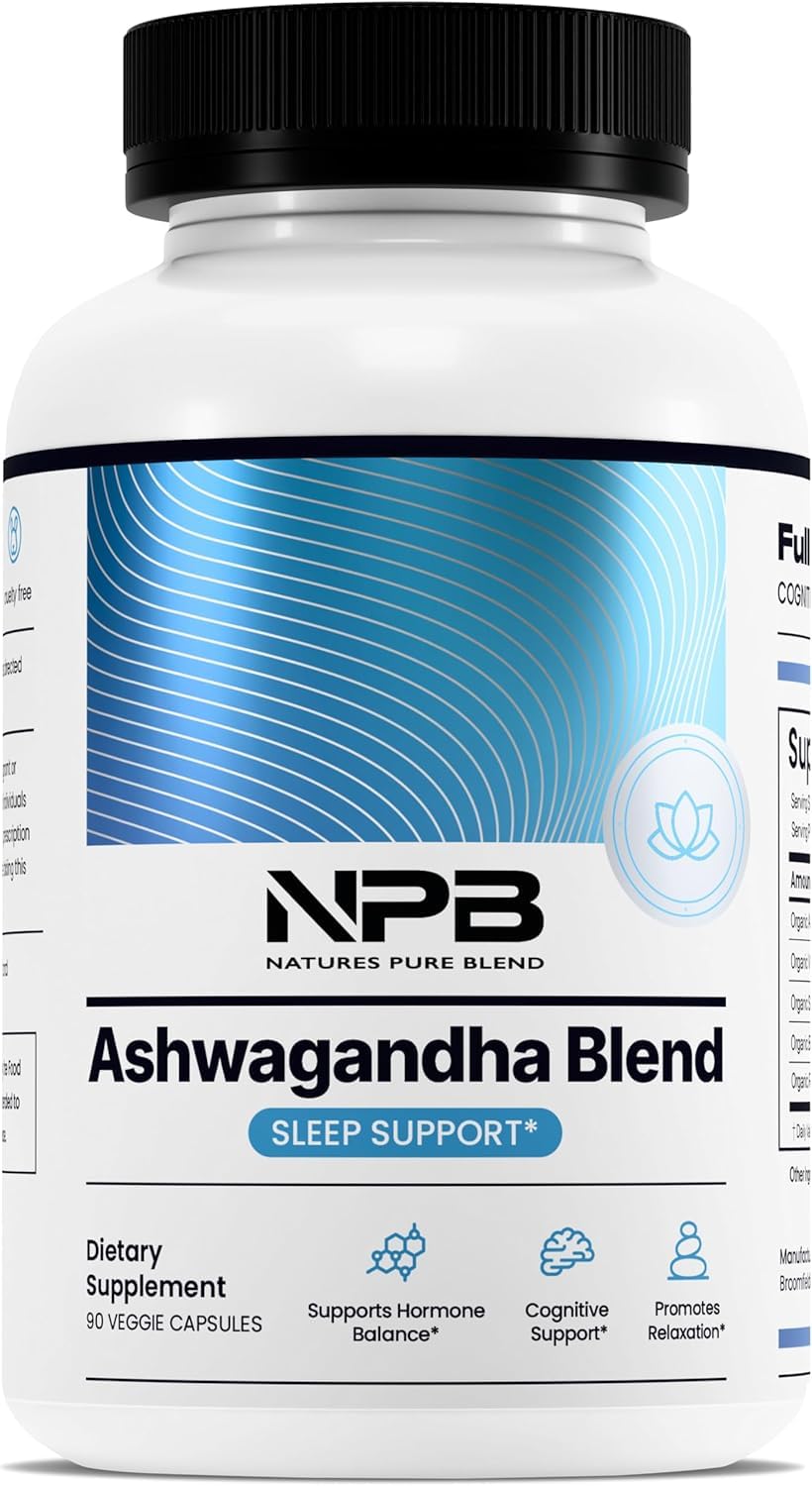 Nature's Pure Blend Ashwagandha Supplements – Organic Ashwagandha Root & Extract for Women and Men – Stress Relief, Sleep, and Mood Support – Athletic Performance & Focus Support – 60 Vegan Capsules Nature's Pure Blend Au supplements
