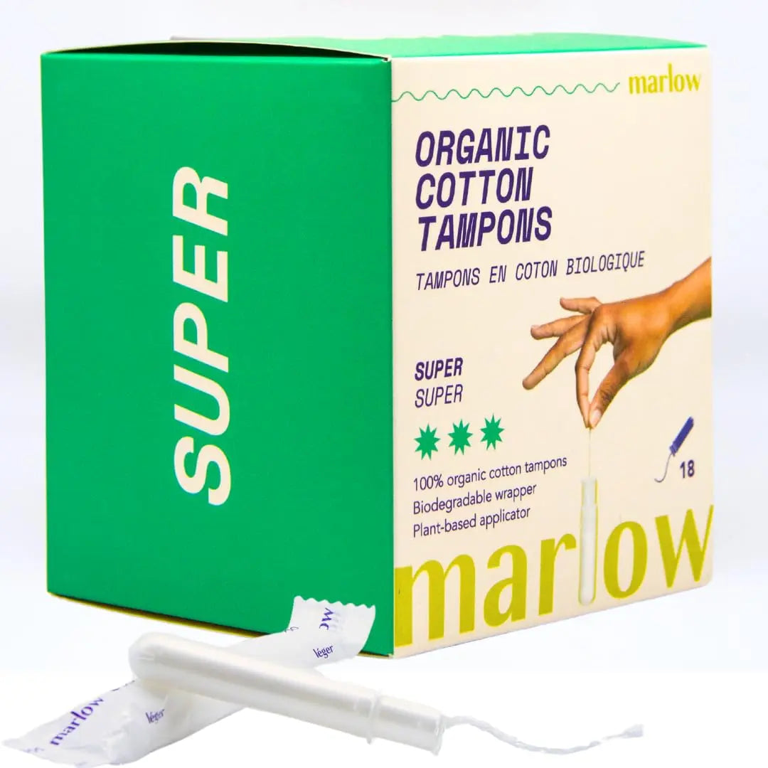 Award Winning 100% Organic Cotton Easy Glide Tampons with Compact Plant Based Applicator MARLOW uk supplements