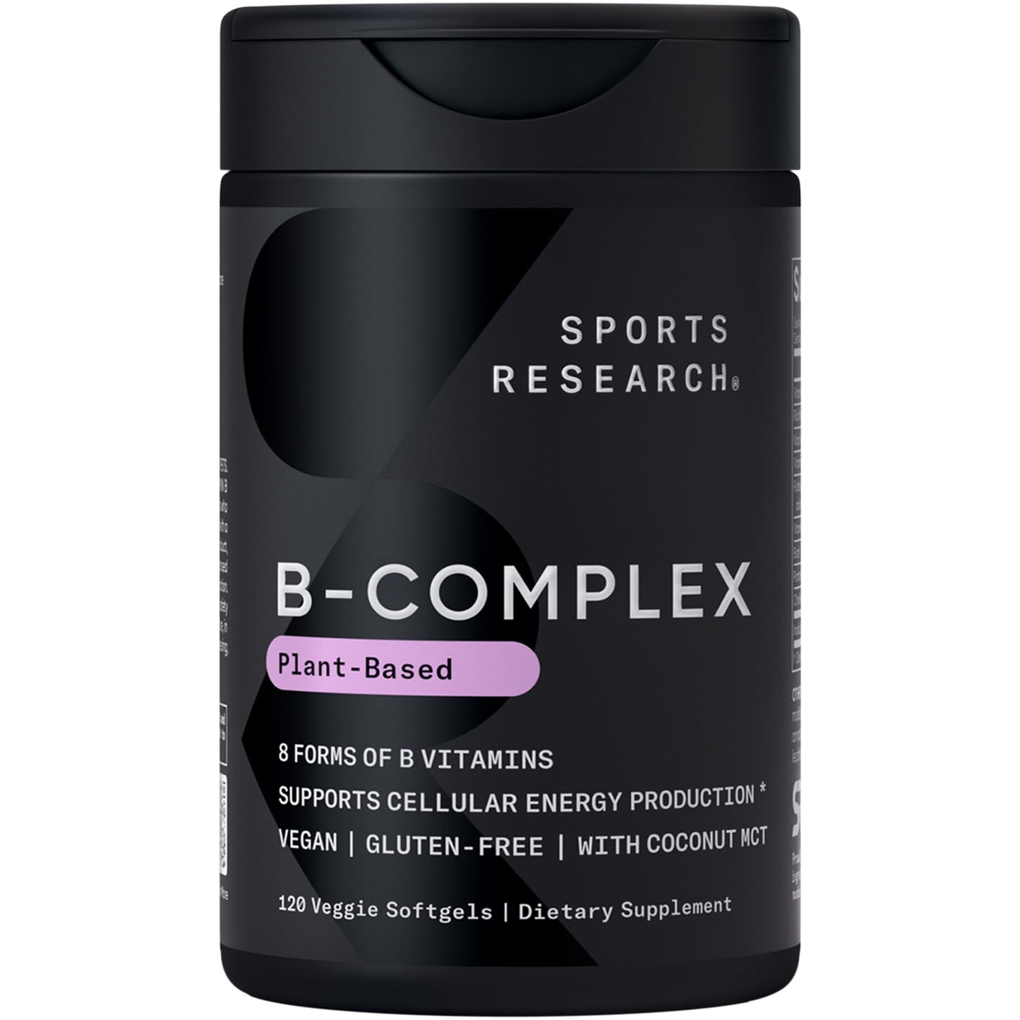 Sports Research® Vitamin B-Complex - Full Spectrum of B Vitamins with Methylated B12 & Folate - Gluten Free · Plant-Based · Non-GMO · Vegan-Friendly Formula - 120 Veggie Softgels Sports Research buy supplements Au