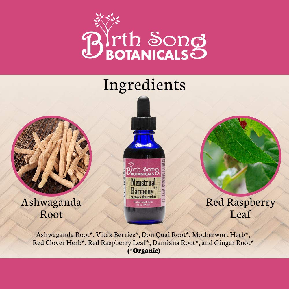 Birth Song Botanicals Menstrual Harmony Tincture, Herbal Period Symptom Support Birth Song Botanicals Au supplements