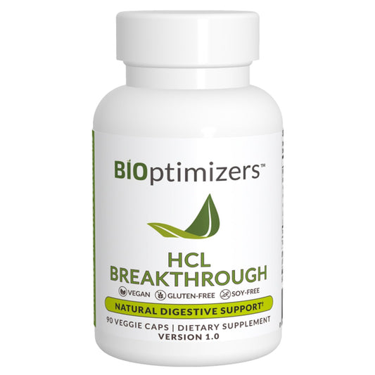 BIOptimizers HCL Breakthrough - Betaine Hydrochloride Enzymes Supplement - Assists with Protein Breakdown and Absorption - Helps Gas and Heartburn Relief BIOptimizersUS supplements
