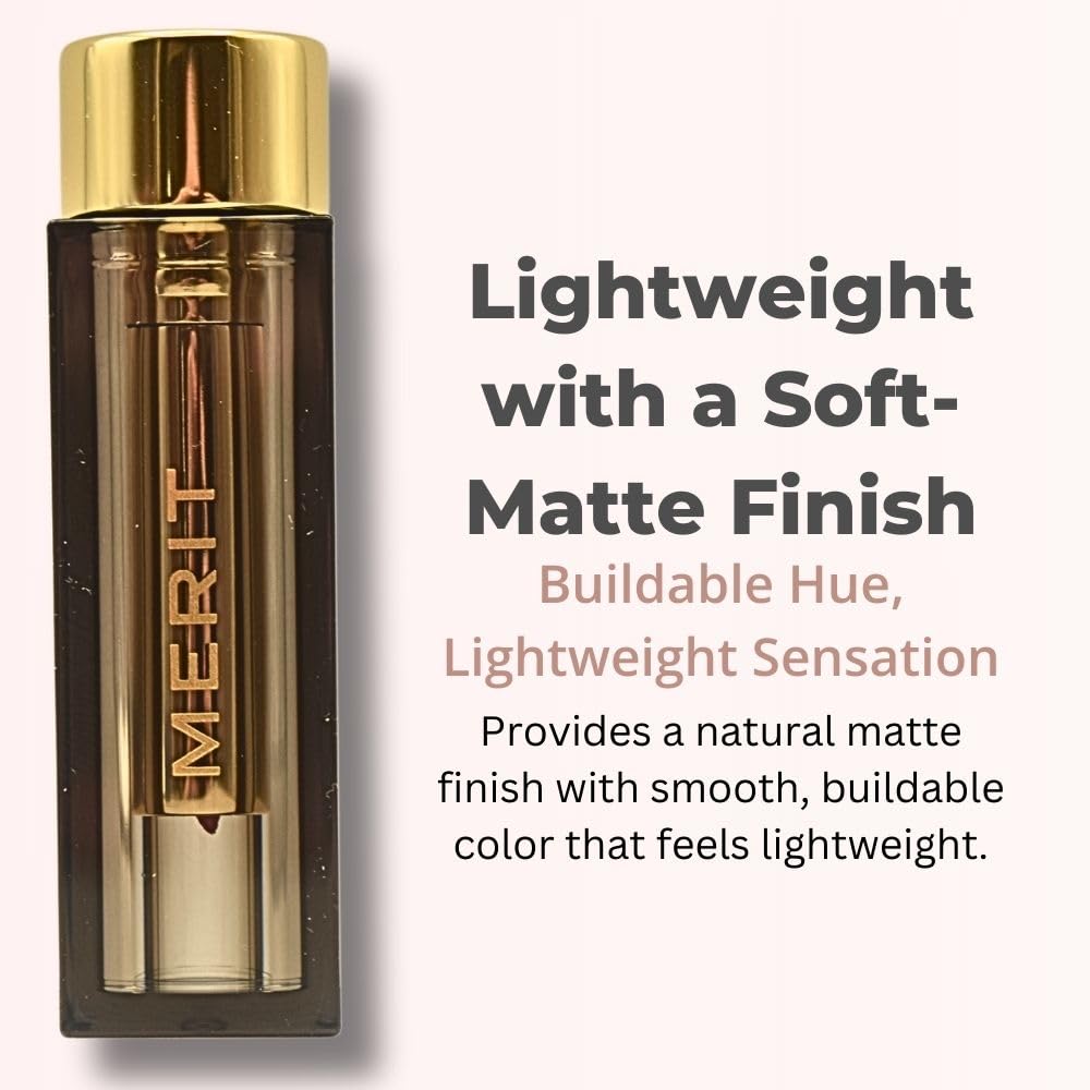Merit Signature Lip Lightweight Matte Lipstick - 0.10 oz / 3 g (Sunday (pink), standard) Merit Au supplements