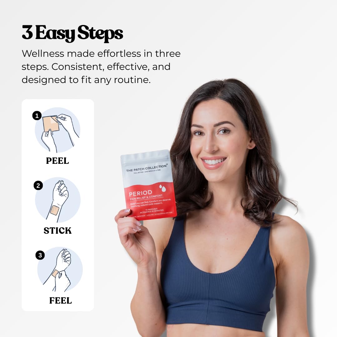 The Patch Collection® – Period Pain Relief Patch | Menthol, Turmeric, Valerian Root, Green Tea, Pomegranate Oil (Pack of 12) The Patch Collection Au supplements