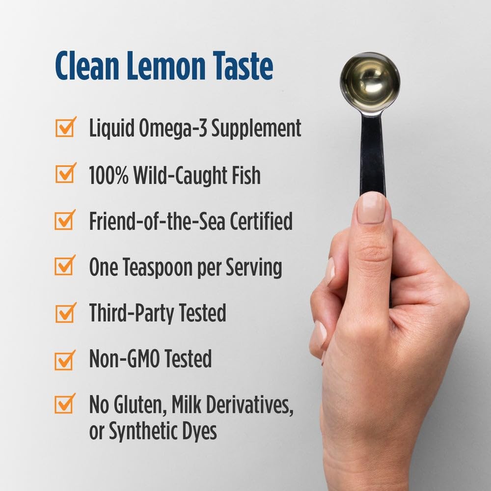 Nordic Naturals Omega-3D, Lemon Flavor - 8 oz - 1560 mg Omega-3 + 1000 IU Vitamin D3 - Fish Oil - EPA & DHA - Immune Support, Brain & Heart Health, Healthy Bones - Non-GMO - 48 Servings Nordic Naturals Au supplements