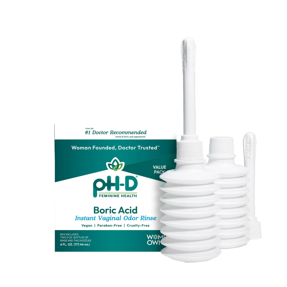 pH-D Feminine Health Support - Instant Odor Rinse with Boric Acid for Vaginal Odor - Vegan, Paraben-Free, Cruelty-Free, 6 Fl Oz Total, (3 Fl Oz, Pack of 2) pH-D Feminine Health Support Au supplements