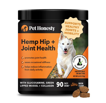 Hemp Hip & Joint Supplement for Dogs - Hemp Oil & Powder - Glucosamine Chondroitin for Dogs, Turmeric, MSM, Green-Lipped Mussel, Supports Mobility, May Reduce Discomfort (Bacon) Pet Honesty Au supplements