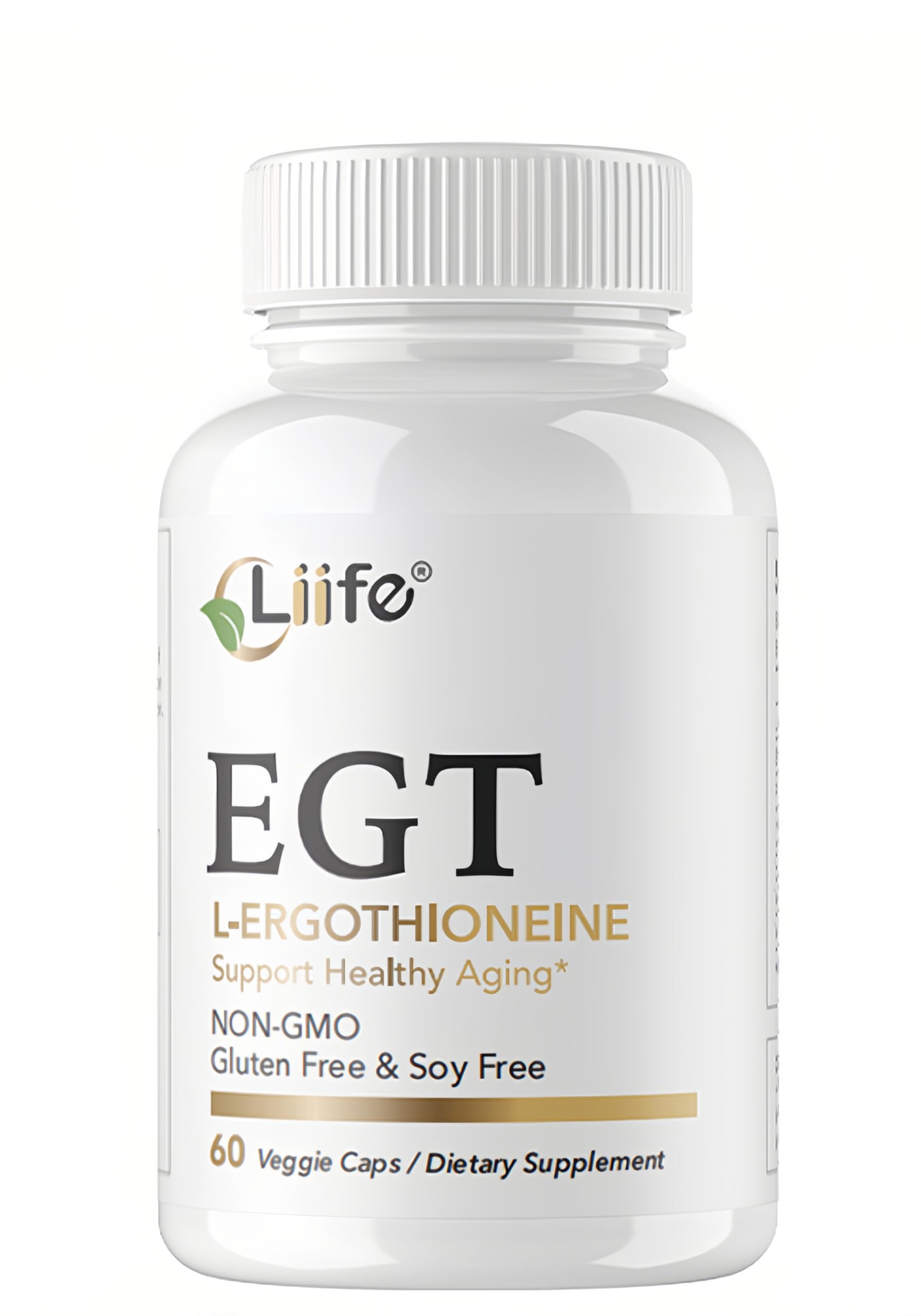 LIIFE L-Ergothioneine Supplement (EGT) 30mg,Compound Antioxidant Supplement (May Support Longevity and Healthy Aging) Promotes Skin Health，60 Capsules，Non-GMO, Gluten Free, Vegan Safe LIIFE Au supplements