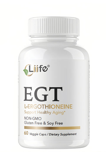 LIIFE L-Ergothioneine Supplement (EGT) 30mg,Compound Antioxidant Supplement (May Support Longevity and Healthy Aging) Promotes Skin Health，60 Capsules，Non-GMO, Gluten Free, Vegan Safe LIIFE Au supplements