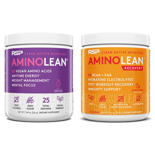 RSP NUTRITION Vegan AminoLean Pre Workout Energy (Acai 25 Servings) with AminoLean RSP NUTRITIONUS supplements