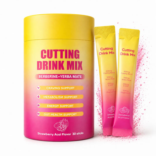 PlocoXe Cutting Drink Mix with Berberine, Chromium, 5-HTP, Yerba Mate & Magnesium - Dual-Action Craving & Gut Health | Strawberry Acai Flavor,Vegan, PlocoXeUS supplements