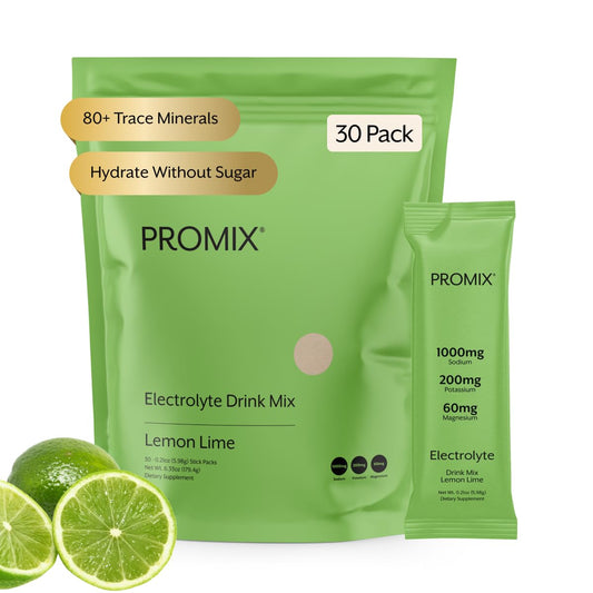 ProMix Nutrition Electrolytes Powder Hydration Packets - Himalayan Pink Salt, Magnesium, Potassium, Vitamin C - Lemon Lime, Lightly Sweetened ProMix NutritionUS supplements