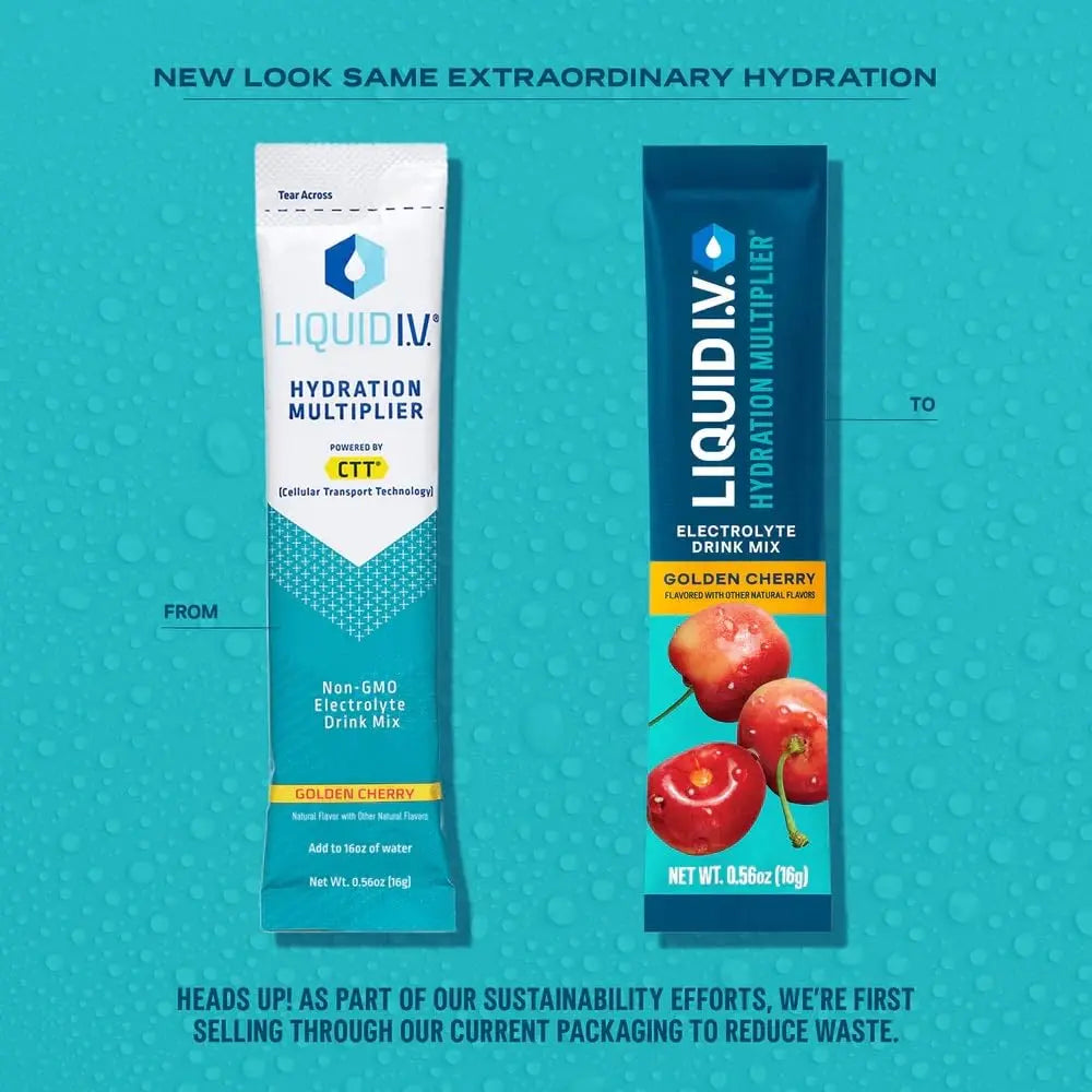Liquid I.V.® Hydration Multiplier - Golden Cherry | Electrolyte Powder Drink Mix | 1 Pack (16 Servings) Liquid I.V. Au supplements