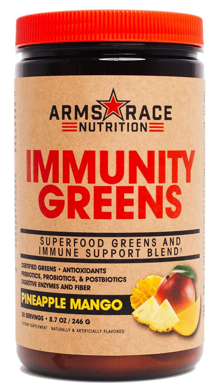 Arms Race Nutrition Immunity Greens Superfood Greens and Immune Support Blend - 9.2 oz. (30 Servings) (Pineapple Mango) Arms Race Nutrition Au supplements