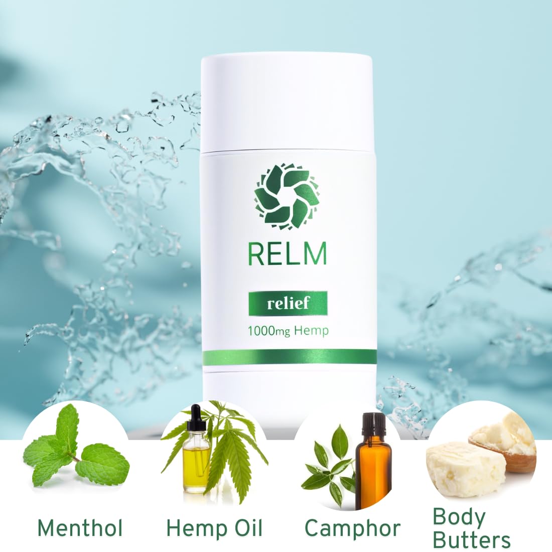 Hemp Relief Stick - Hemp Oil, Menthol & Camphor, Fast-Acting Relief for Muscles, Joints and Nerves - 3 oz Relm Wellness Au supplements