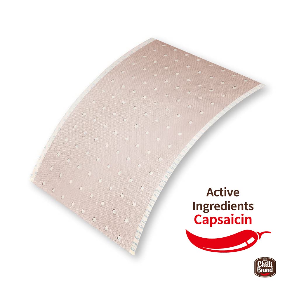 Chilli Brand Large Size Plaster Porous Capsicum Heat Patch for Arthritis & Back Muscle Knee Gout Neck Pain - Extra Strength Pain Relief Plaster, 7" x 4.5" (Size: L, 12 Sheets) POROUS-CAPSICUM-PLASTER Au supplements