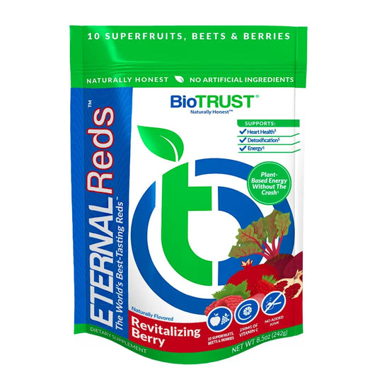 BioTrust Eternal Reds, Red Superfoods Powder, Support for Heart Health and Circulation, Energy, Stamina, No Added Sugar or Caffeine, Naturally Flavored and Sweetened, Berry Flavor (30 Servings) BioTrustAU supplements