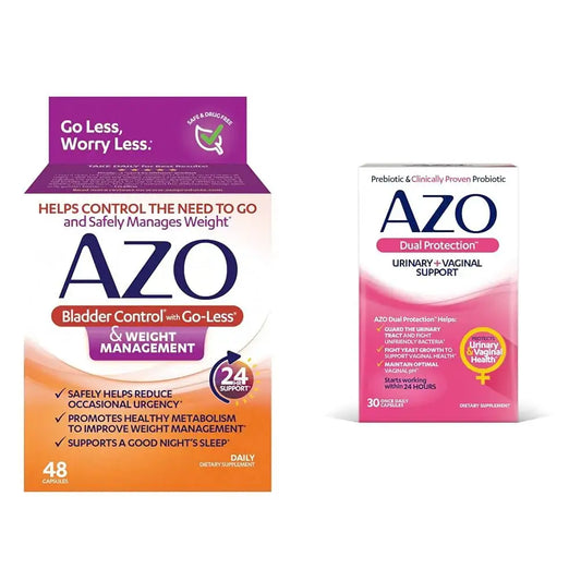 AZO Bladder Control with Go-Less® & Weight Management Dietary Supplement & Dual Protection | Urinary + Vaginal Support* AZOAU supplements
