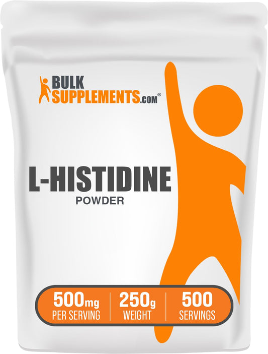 BulkSupplements.com L-Histidine Powder - as L-Histidine Base, Histidine Supplement - Essential Amino Acid & Gluten Free, 500mg per Serving, 250g (8.8 oz) (Pack of 1) BulkSupplementsAu supplements