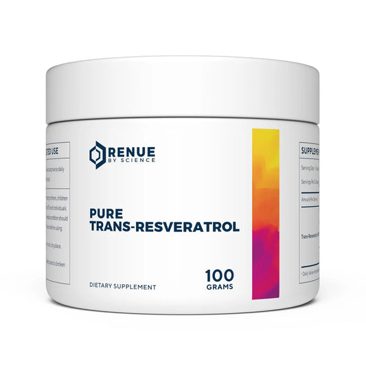 Renue By Science Resveratrol | High Strength Resveratrol Supplement | 100g Trans Resveratrol Powder | Reservatrol 200 Day Supply | Non-GMO & Allergen Free | Manufactured in The USA Third-Party Tested Renue By ScienceAU supplements