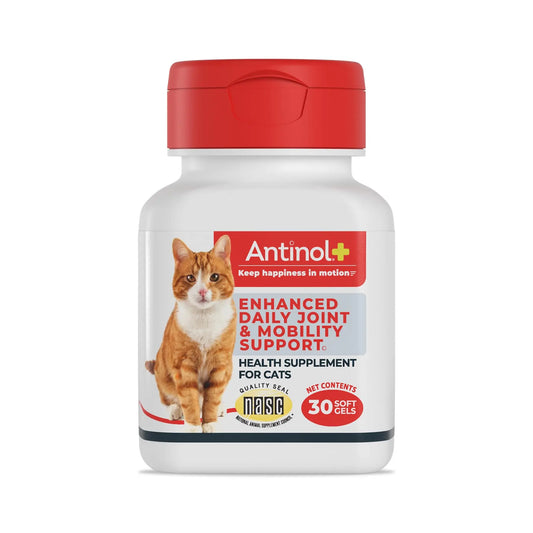 Antinol Plus, Mobility, Hip, and Joint Supplement for Cats, Green-Lipped Mussels and Krill Oil - Cat Joint Supplement, 30 Soft Gels AntinolAU supplements
