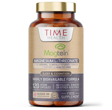Magtein® Magnesium – 120 Capsules – High Strength 2100mg – Highly Bioavailable Time Health Au supplements